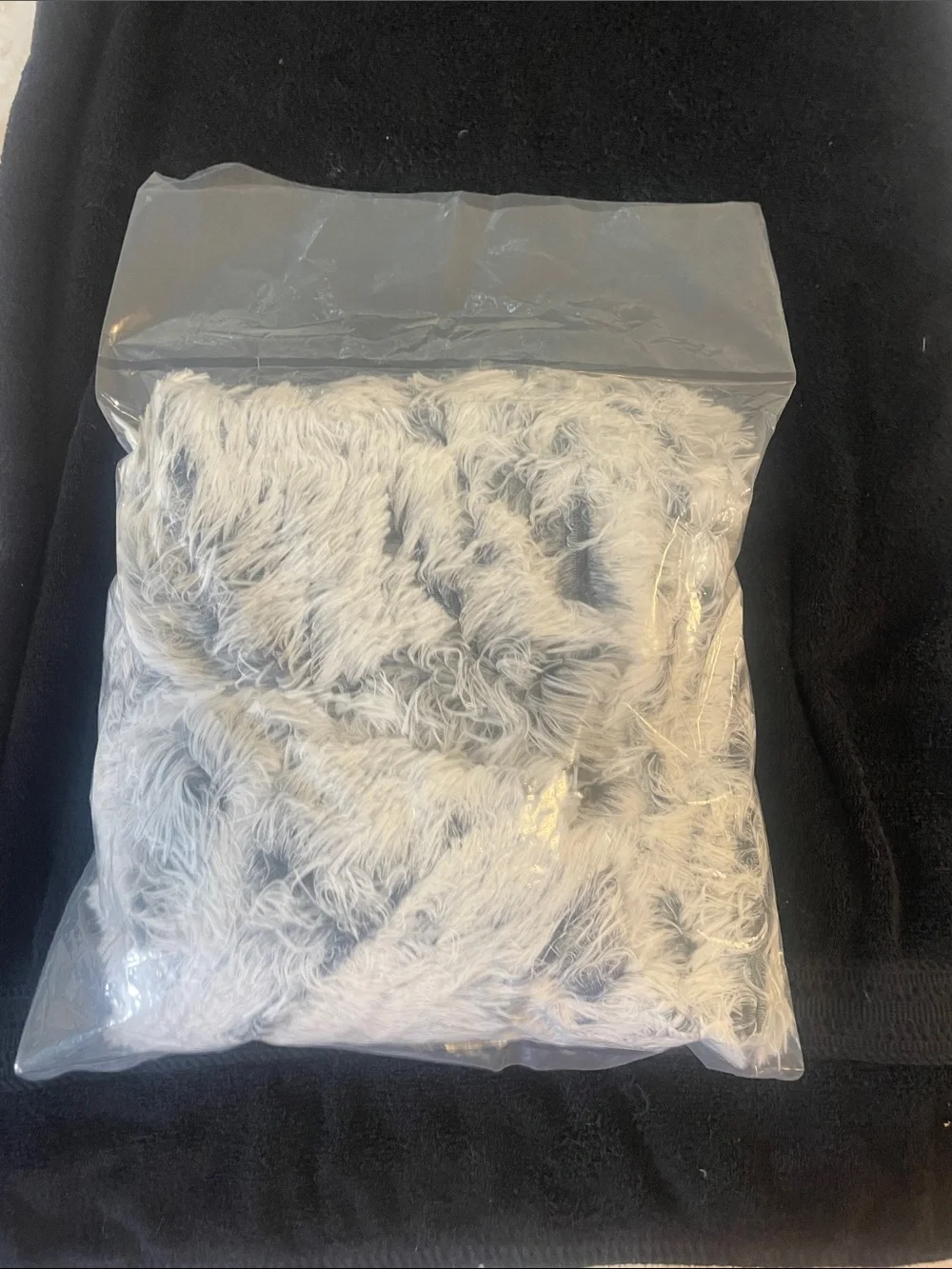 Cozy Reversible Faux Fur Throw 58 x 48- Light Gray